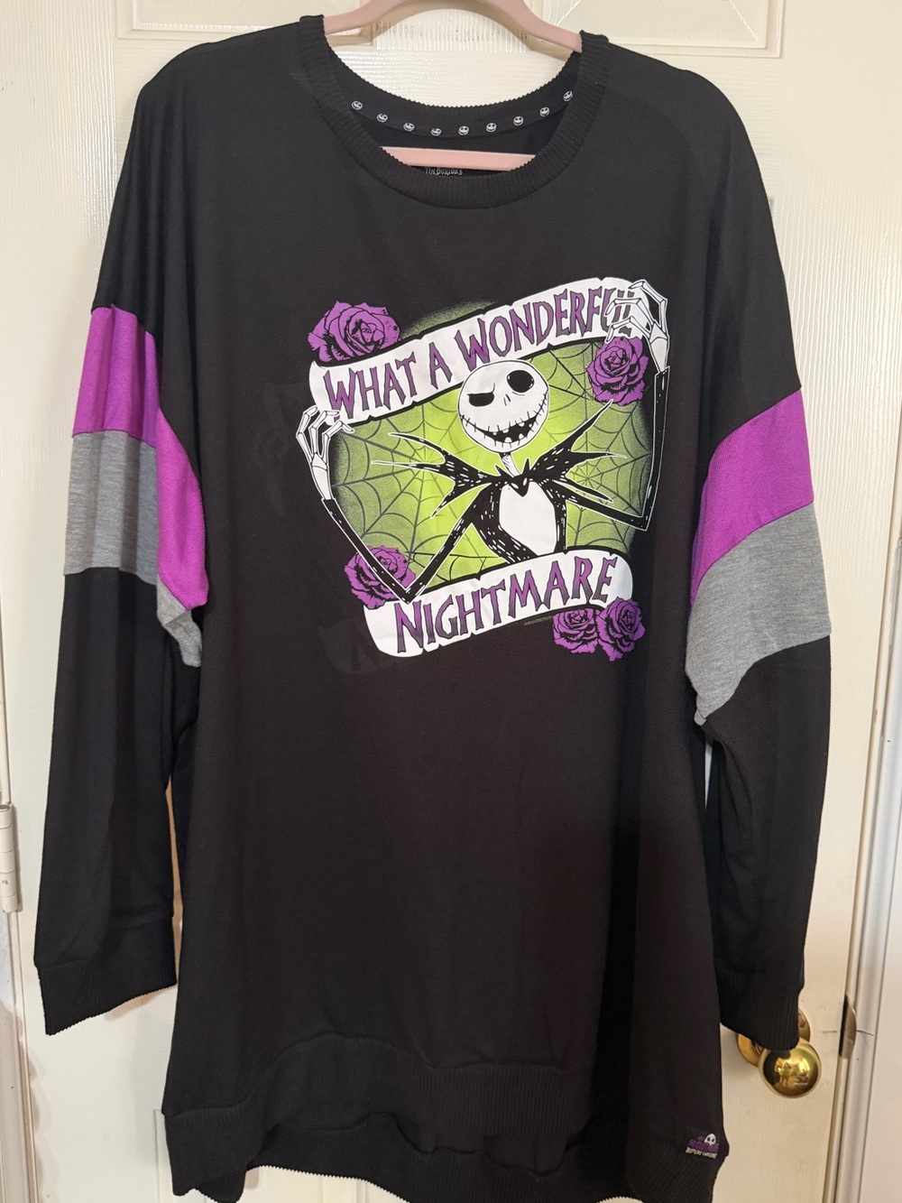 Disney Black, Purple & Gray Jack Skellington Graphic Sweatshirt
